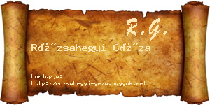 Rózsahegyi Géza névjegykártya