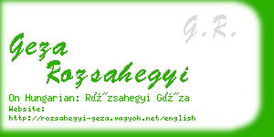 geza rozsahegyi business card